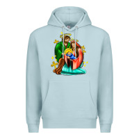 Blue Mist oh holy night  with cross ado Premium Hoodie - AdoDesignShop