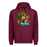 Burgundy oh holy night  with cross ado Premium Hoodie - AdoDesignShop