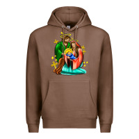 Chestnut oh holy night  with cross ado Premium Hoodie - AdoDesignShop