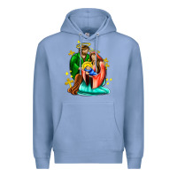 Colony Blue oh holy night  with cross ado Premium Hoodie - AdoDesignShop