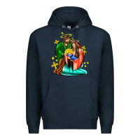 Navy oh holy night  with cross ado Premium Hoodie - AdoDesignShop