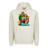 Oatmeal Heather oh holy night  with cross ado Premium Hoodie - AdoDesignShop