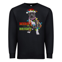 Black merry and bright pitbull Premium Sweatshirt - RanaPortraitStore