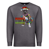 Charcoal Heather merry and bright pitbull Premium Sweatshirt - RanaPortraitStore