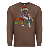 Chestnut merry and bright pitbull Premium Sweatshirt - RanaPortraitStore