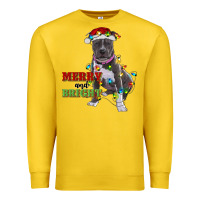 Lemon merry and bright pitbull Premium Sweatshirt - RanaPortraitStore