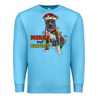 Ocean Blue merry and bright pitbull Premium Sweatshirt - RanaPortraitStore