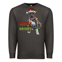 Smoke merry and bright pitbull Premium Sweatshirt - RanaPortraitStore
