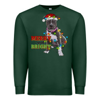 Sports Green merry and bright pitbull Premium Sweatshirt - RanaPortraitStore