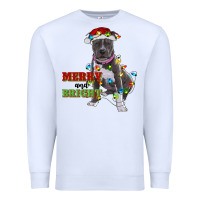 White merry and bright pitbull Premium Sweatshirt - RanaPortraitStore