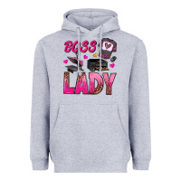 Heather Grey boss lady Heavyweight Hoodie - texasbilliewilder