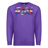 Purple american nurse Premium Sweatshirt - texasbilliewilder