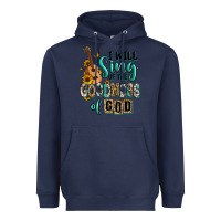 Navy i will sing of the goodness of god Heavyweight Hoodie - RanaPortraitStore