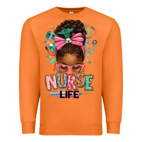 Carrot afro messy bun nurse life Premium Sweatshirt - texasbilliewilder