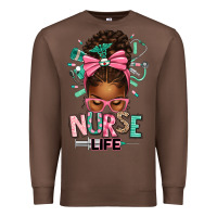 Chestnut afro messy bun nurse life Premium Sweatshirt - texasbilliewilder
