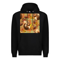 Black fall squirrel and plaid seamless Premium Hoodie - BundleAndBundleShop