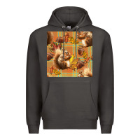Smoke fall squirrel and plaid seamless Premium Hoodie - BundleAndBundleShop