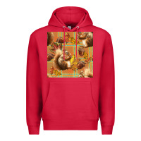 Cardinal fall squirrel and plaid seamless Premium Hoodie - BundleAndBundleShop
