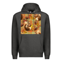 Charcoal Heather fall squirrel and plaid seamless Premium Hoodie - BundleAndBundleShop