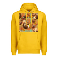 Lemon fall squirrel and plaid seamless Premium Hoodie - BundleAndBundleShop