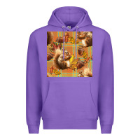 Purple fall squirrel and plaid seamless Premium Hoodie - BundleAndBundleShop