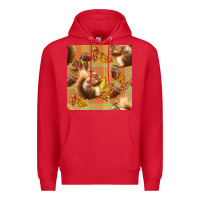 Red fall squirrel and plaid seamless Premium Hoodie - BundleAndBundleShop