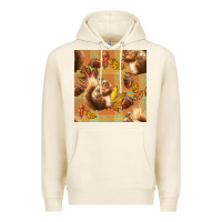 Tofu fall squirrel and plaid seamless Premium Hoodie - BundleAndBundleShop