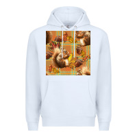 White fall squirrel and plaid seamless Premium Hoodie - BundleAndBundleShop