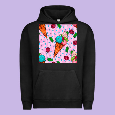 Ice Cream Seamless Pattern Urban Hoodie Designed By Bundleandbundleshop