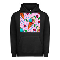 Pigment Black ice cream seamless pattern Urban Hoodie - BundleAndBundleShop