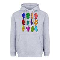 Heather Grey christmas glitter cactus Heavyweight Hoodie - Zillion Design Studio