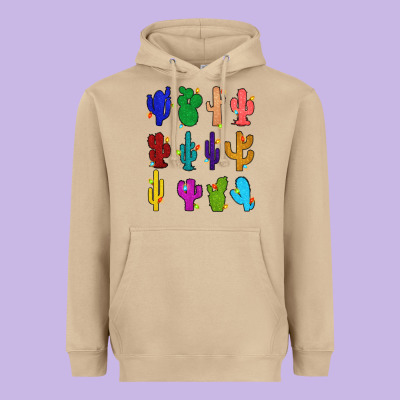 Heavyweight Hoodie christmas glitter cactus