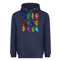 Navy christmas glitter cactus Heavyweight Hoodie - Zillion Design Studio