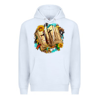White cross with bible and sunflowers Premium Hoodie - AdoDesignShop