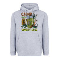 Heather Grey camp more worry less Heavyweight Hoodie - texasbilliewilder