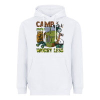 White camp more worry less Heavyweight Hoodie - texasbilliewilder