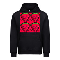 Black Watermelon Slices Seamless Pattern Urban Hoodie - BundleAndBundleShop