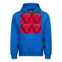 Cobalt Watermelon Slices Seamless Pattern Urban Hoodie - BundleAndBundleShop