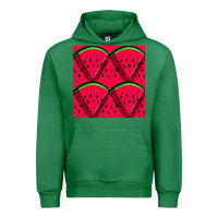 Emerald Watermelon Slices Seamless Pattern Urban Hoodie - BundleAndBundleShop