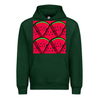 Foreset Green Watermelon Slices Seamless Pattern Urban Hoodie - BundleAndBundleShop