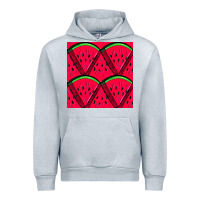 Heather Grey Watermelon Slices Seamless Pattern Urban Hoodie - BundleAndBundleShop