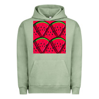 Pigment Oil Green Watermelon Slices Seamless Pattern Urban Hoodie - BundleAndBundleShop