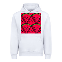 White Watermelon Slices Seamless Pattern Urban Hoodie - BundleAndBundleShop