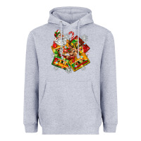 Heather Grey christmas cassette tapes Heavyweight Hoodie - Zillion Design Studio