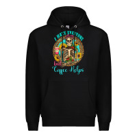 Black i hate everyone but coffee helps western skeleton coffee sunflowers Premium Hoodie - Artiststas