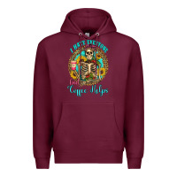 Burgundy i hate everyone but coffee helps western skeleton coffee sunflowers Premium Hoodie - Artiststas