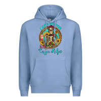Colony Blue i hate everyone but coffee helps western skeleton coffee sunflowers Premium Hoodie - Artiststas