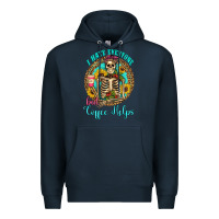 Navy i hate everyone but coffee helps western skeleton coffee sunflowers Premium Hoodie - Artiststas