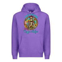 Purple i hate everyone but coffee helps western skeleton coffee sunflowers Premium Hoodie - Artiststas