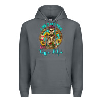 Rock i hate everyone but coffee helps western skeleton coffee sunflowers Premium Hoodie - Artiststas